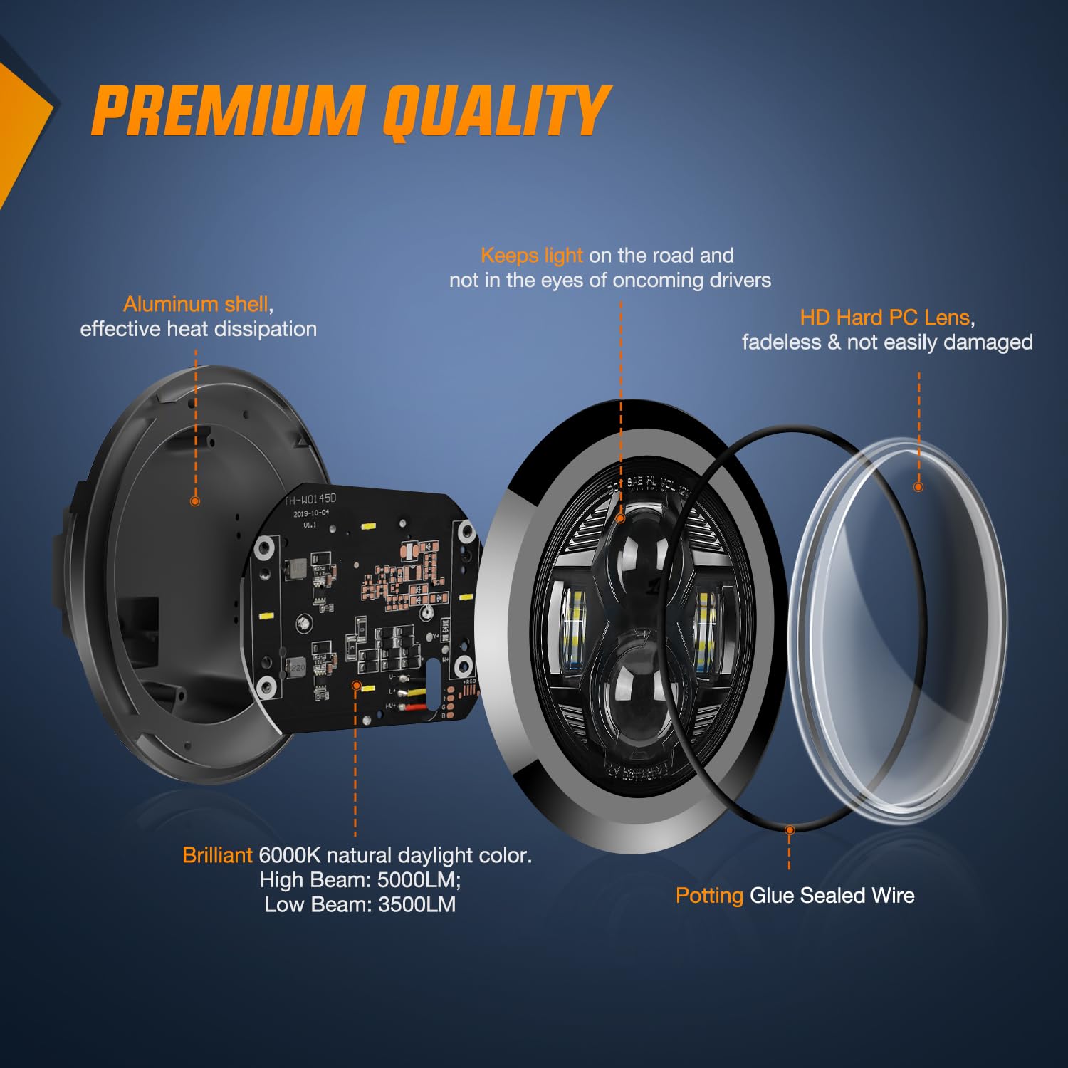 Foto 5 | Kit De Faros Led Y Faros Antiniebla Para Motocicleta Nilight De 7 Pulgadas+4,5 Pulgadas - Venta Internacional.