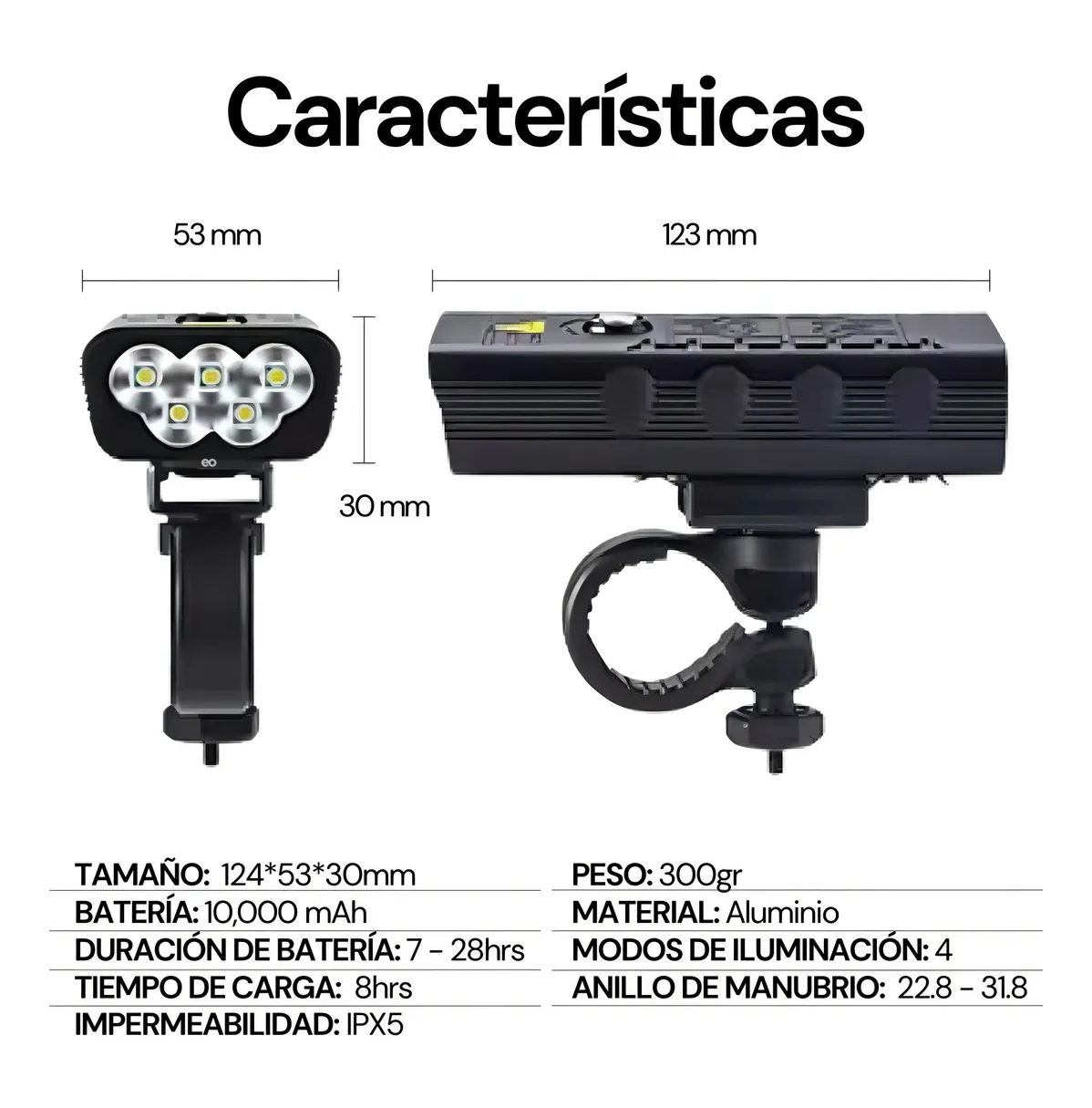 Foto 4 pulgar | Lampara Para Bicicleta Linterna Usb Luz Delantera Eo Safe Imports Esi-19308 Multicolor