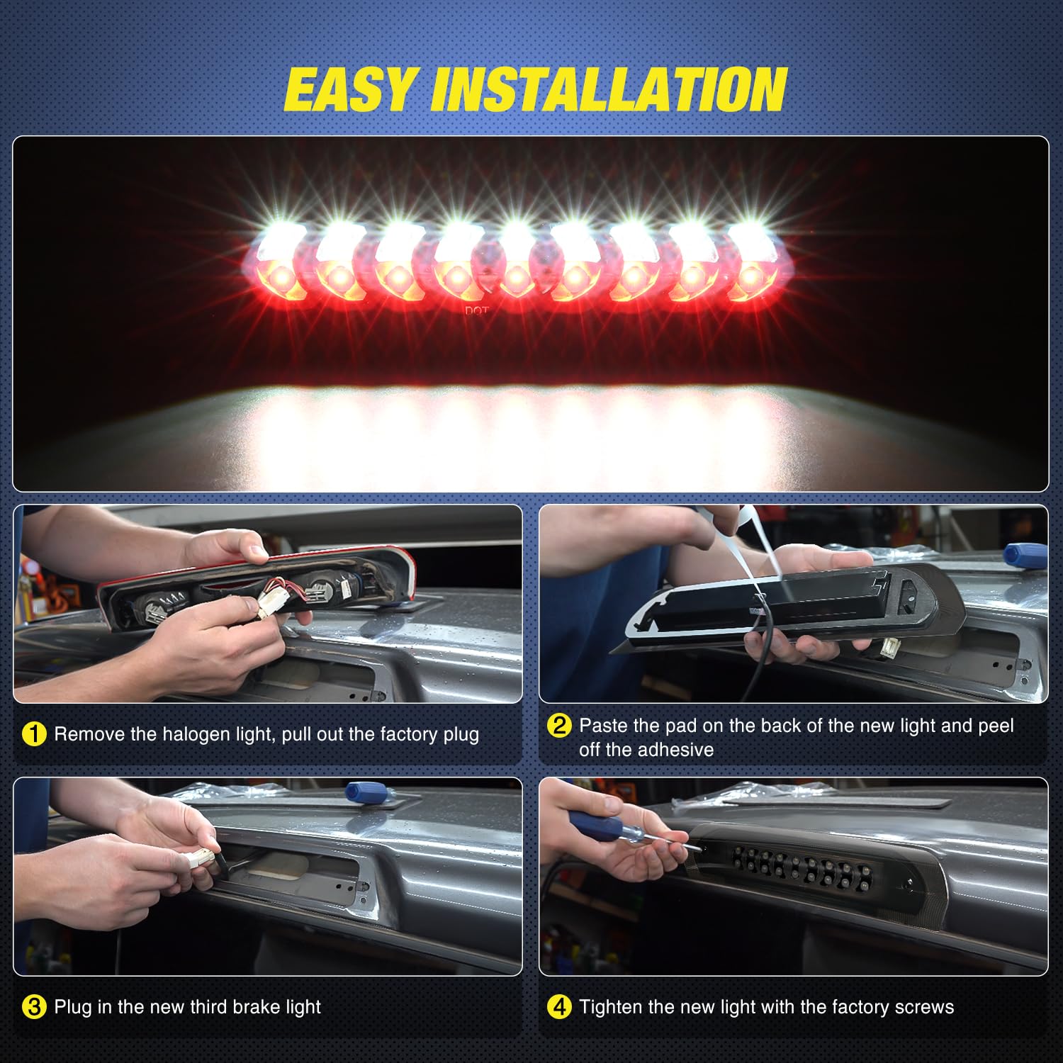 Foto 4 pulgar | Tercera Luz De Freno Nilight High Mount Para Dodge Ram 02-08 - Venta Internacional.