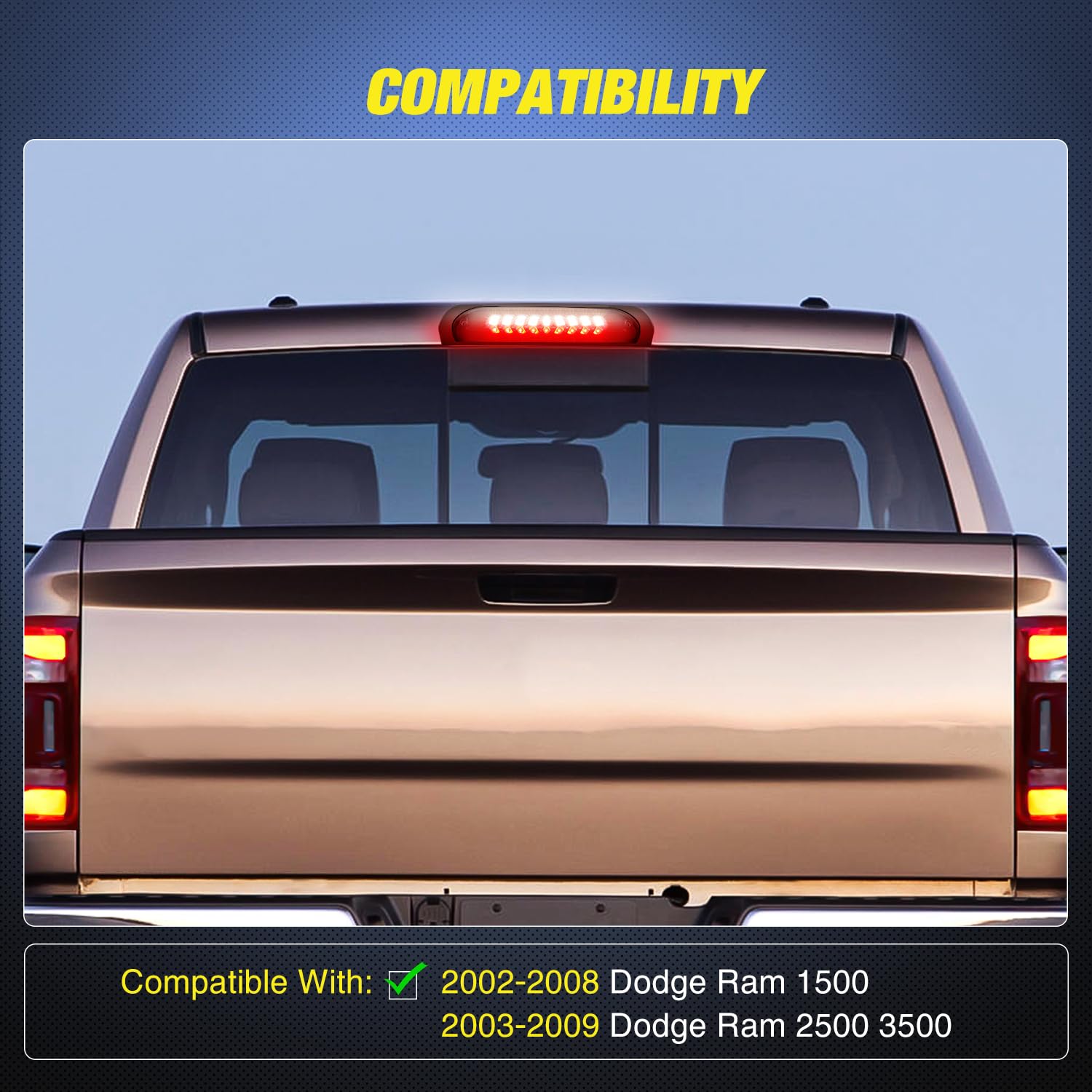 Foto 8 pulgar | Tercera Luz De Freno Nilight High Mount Para Dodge Ram 02-08 - Venta Internacional.