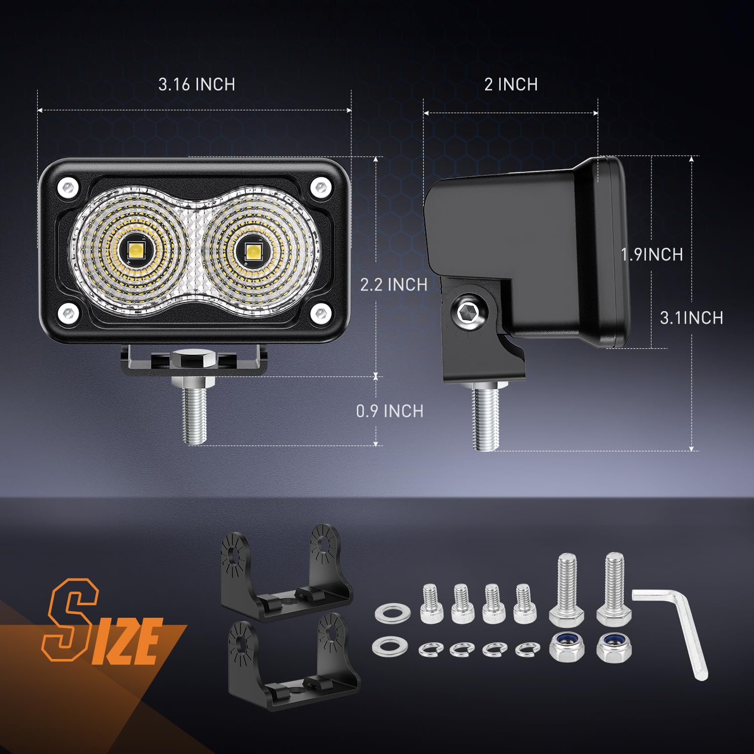 Foto 3 pulgar | Luz De Inundación Led Nilight Para Motocicleta, 3 Pulgadas, 1160 Lm, 2 Unidades - Venta Internacional.