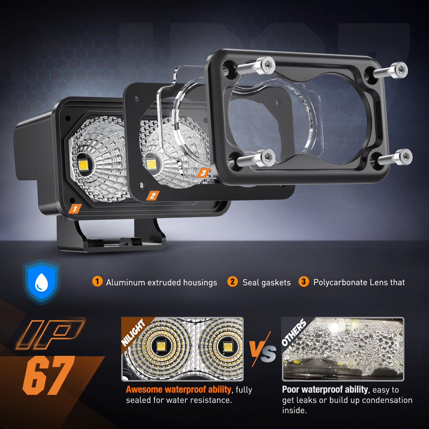 Foto 6 pulgar | Luz De Inundación Led Nilight Para Motocicleta, 3 Pulgadas, 1160 Lm, 2 Unidades - Venta Internacional.