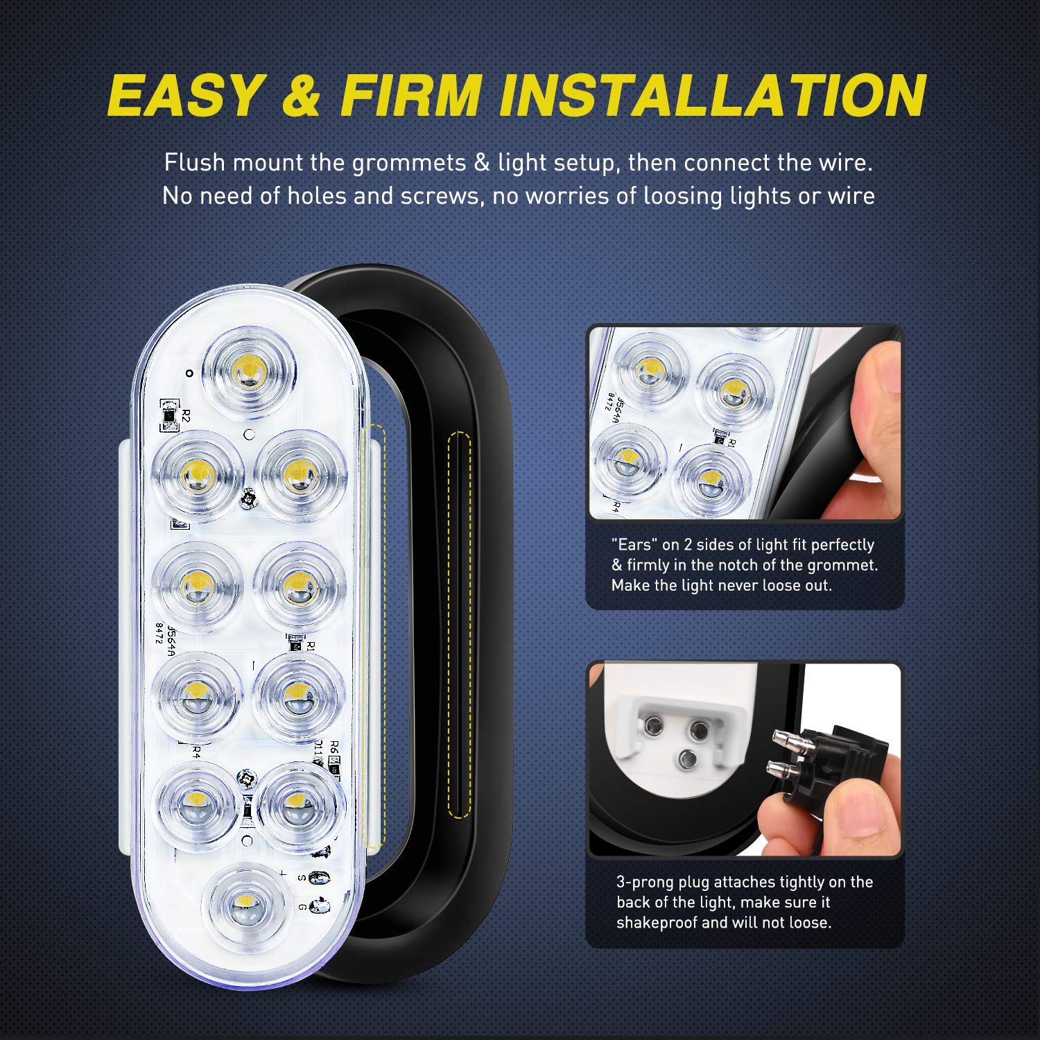 Foto 5 pulgar | Luces Traseras Para Remolque Nilight, 6 Led Ovaladas, 10 Led, Para Autocaravanas Y Camiones - Venta Internacional.