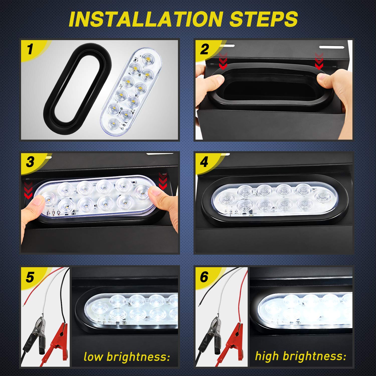 Foto 8 pulgar | Luces Traseras Para Remolque Nilight, 6 Led Ovaladas, 10 Led, Para Autocaravanas Y Camiones - Venta Internacional.