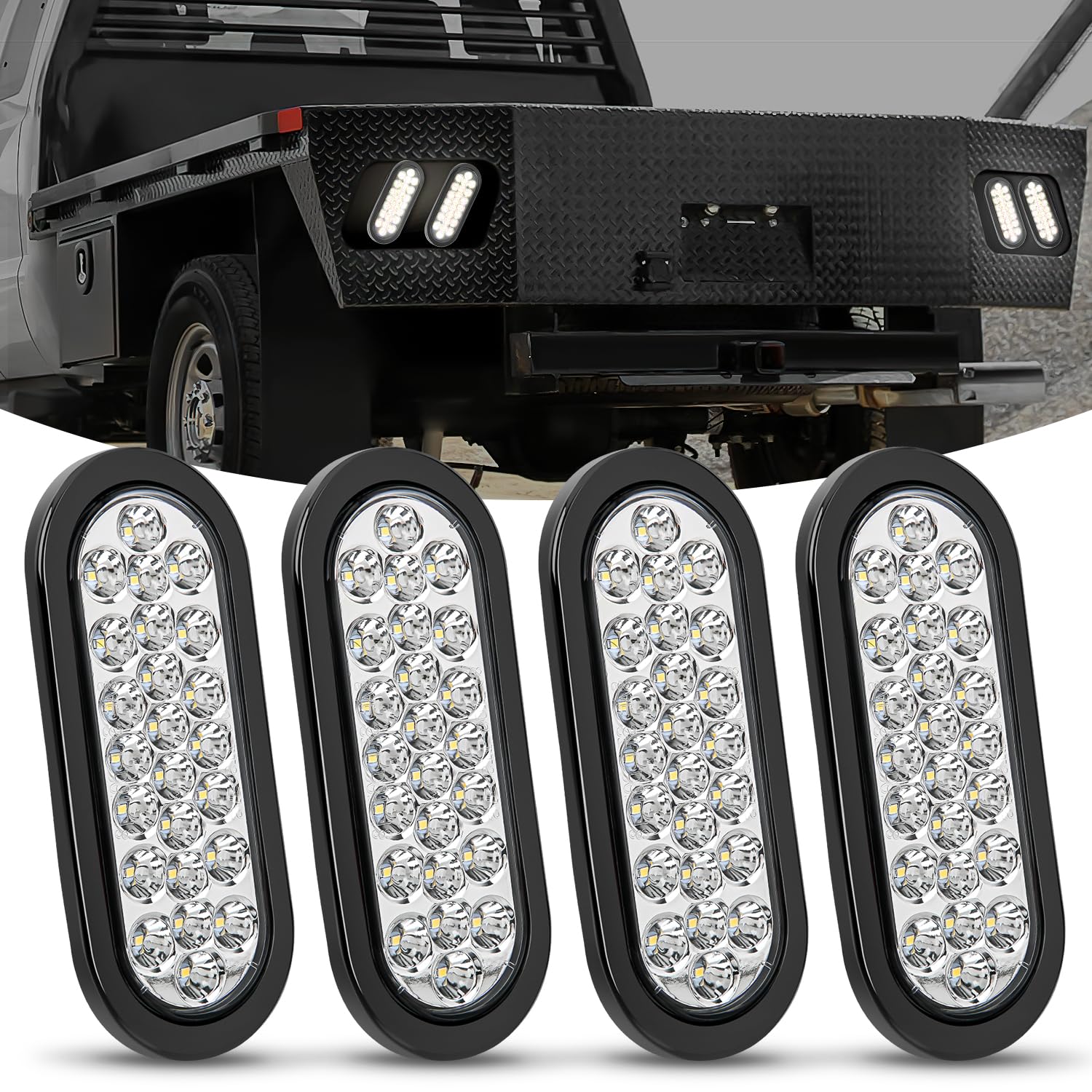Foto 1 | Luz Trasera Para Remolque Nilight, 6 Pulgadas, Ovalada, 24 Led, Blanca, 4 Unidades, 12 V - Venta Internacional.