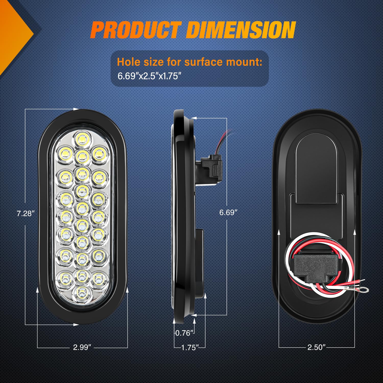 Foto 3 pulgar | Luz Trasera Para Remolque Nilight, 6 Pulgadas, Ovalada, 24 Led, Blanca, 4 Unidades, 12 V - Venta Internacional.