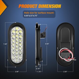 Foto 2 | Luz Trasera Para Remolque Nilight, 6 Pulgadas, Ovalada, 24 Led, Blanca, 4 Unidades, 12 V - Venta Internacional.