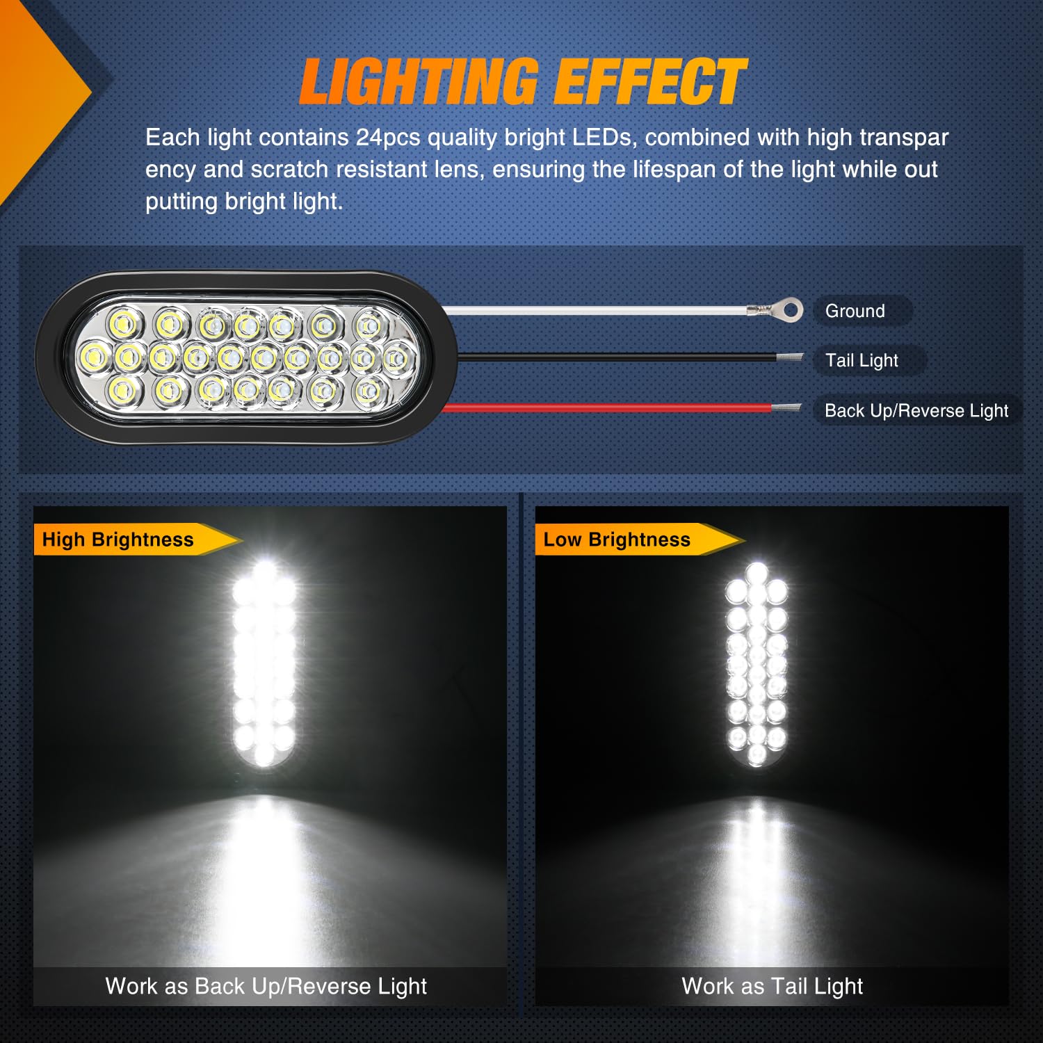 Foto 4 pulgar | Luz Trasera Para Remolque Nilight, 6 Pulgadas, Ovalada, 24 Led, Blanca, 4 Unidades, 12 V - Venta Internacional.