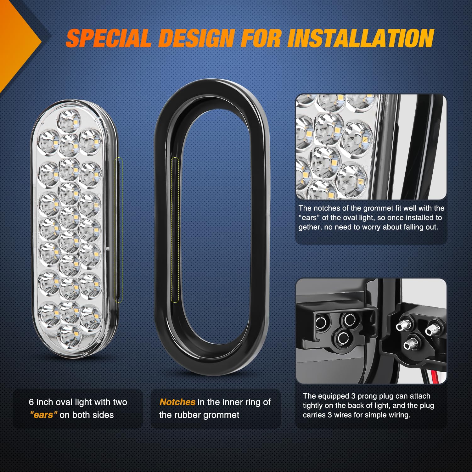 Foto 5 pulgar | Luz Trasera Para Remolque Nilight, 6 Pulgadas, Ovalada, 24 Led, Blanca, 4 Unidades, 12 V - Venta Internacional.