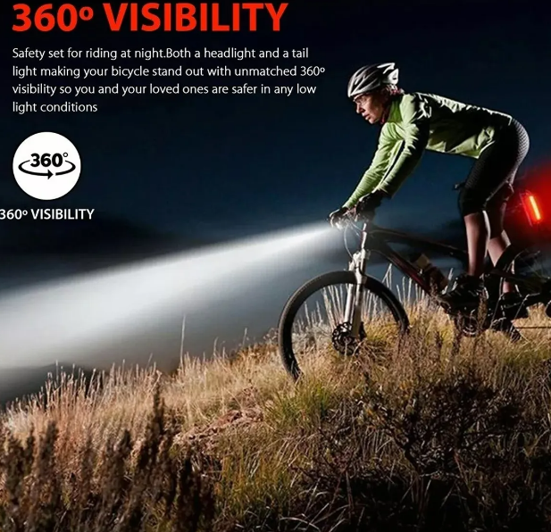 Foto 4 pulgar | Xtellar Kit Premium De Luces Recargables Para Bicicleta, 4 Piezas, Resistente Al Agua Ipx6, Iluminación Nocturna Ó