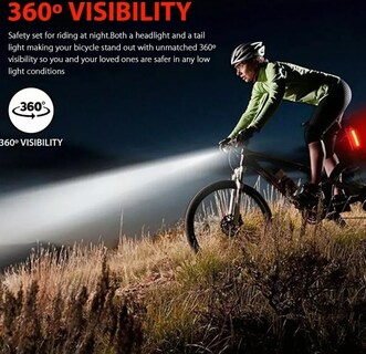 Foto 3 | Xtellar Kit Premium De Luces Recargables Para Bicicleta, 4 Piezas, Resistente Al Agua Ipx6, Iluminación Nocturna Ó