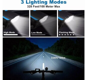 Foto 2 | Xtellar Luces Led Para Bicicleta Recargables Usb Con Claxon Integrado Resistentes Al Agua Ipx7