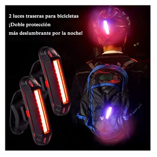 Foto 4 | 2pz Luces Usb Recargable Led Estrobo Para Bicicleta 5 Modos Lab.g Negro