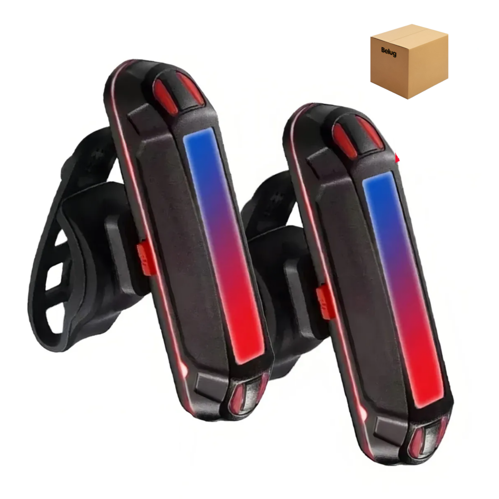 Foto 2 pulgar | 2pz Luces Usb Recargable Led Estrobo Para Bicicleta 5 Modos Belug  Negro