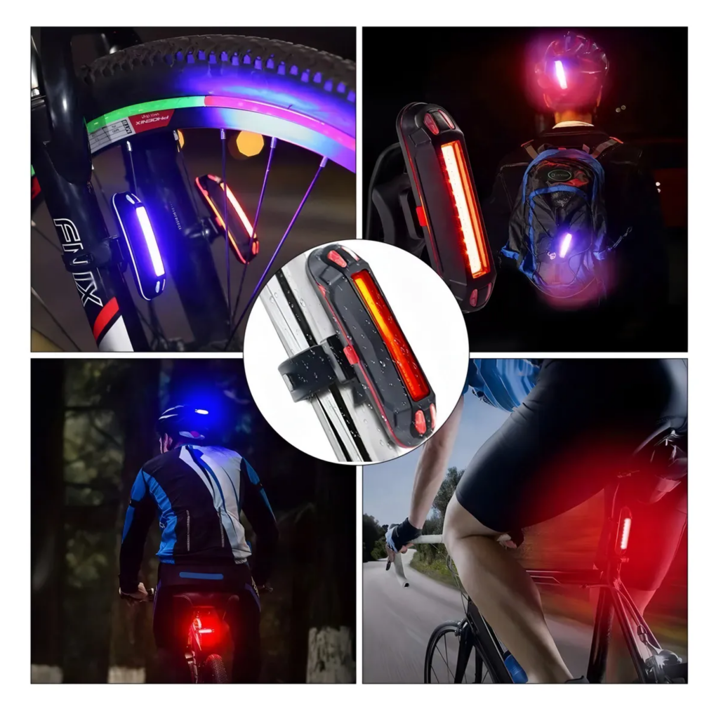 Foto 4 pulgar | 2pz Luces Usb Recargable Led Estrobo Para Bicicleta 5 Modos Belug  Negro