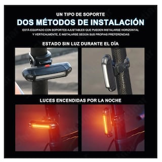 Foto 3 | 2pz Luces Usb Recargable Led Estrobo Para Bicicleta 5 Modos Lab.g Rojo Y Azul