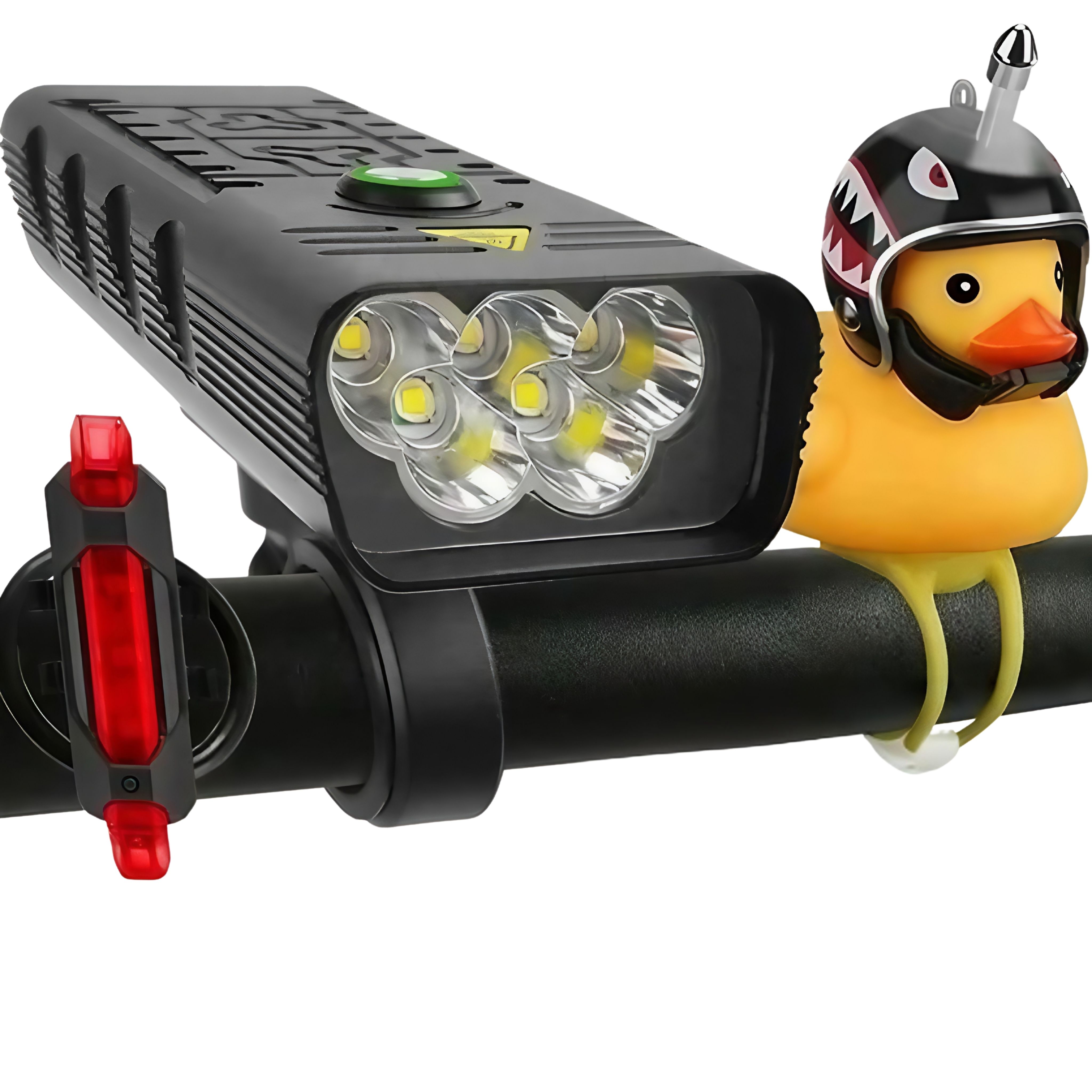 Foto 5 pulgar | Lámpara Led Recargable Bicicleta Con Luz Delantera Trasera Power Bank Y Pato Decorativo