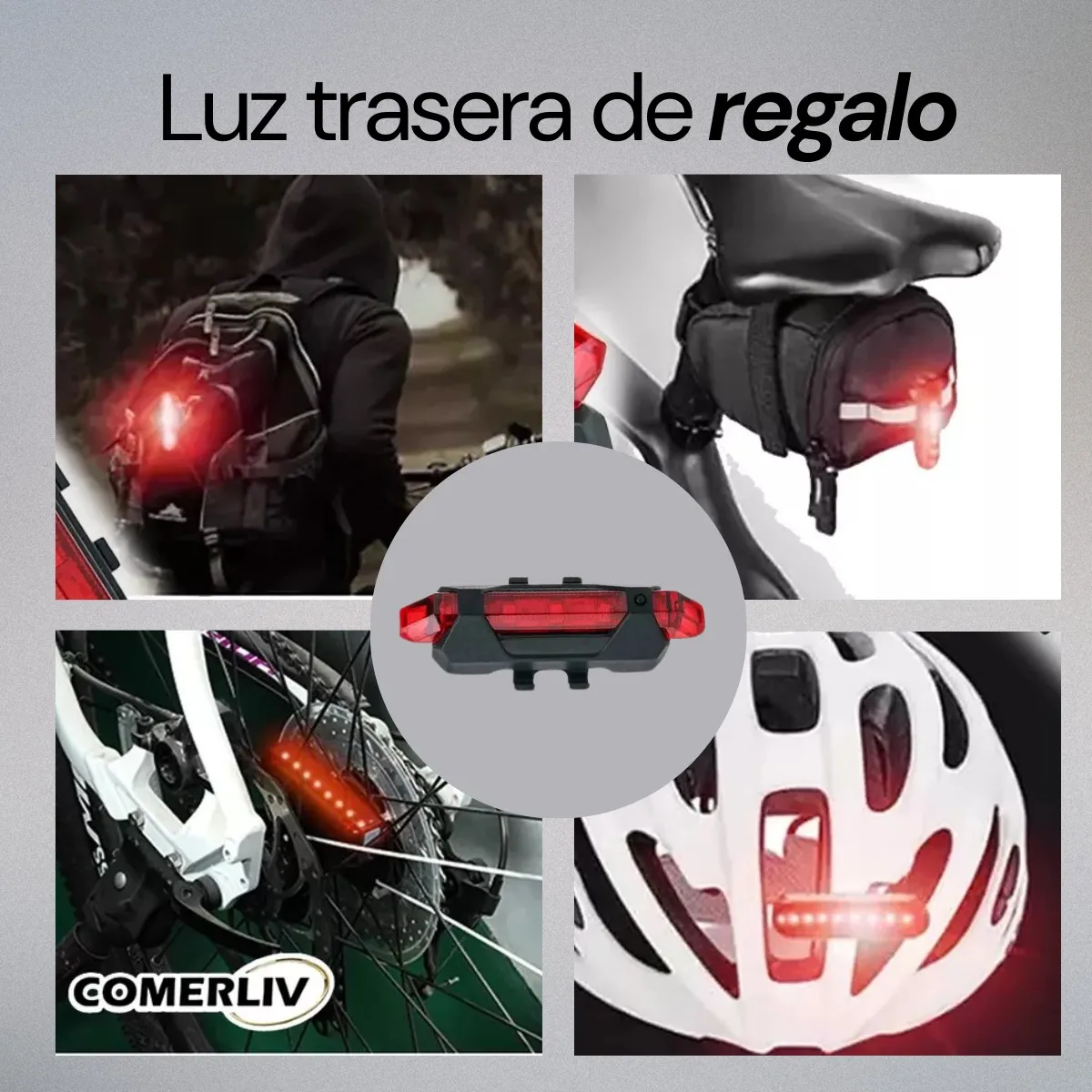Foto 7 | Lámpara Led Recargable Bicicleta Con Luz Delantera Trasera Power Bank Y Pato Decorativo