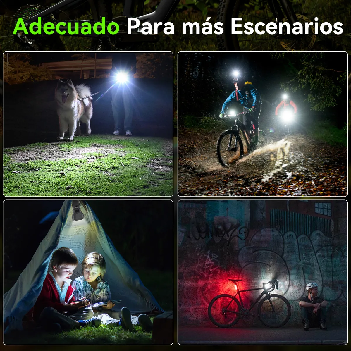 Foto 4 pulgar | Kit Luces Bici Usb Delantera + Trasera + Claxon Recargable Impermeable