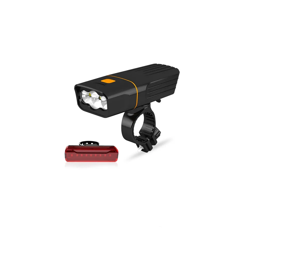 Set de Luces Led para Bicicleta Trasera y Delantera Malubero color Negro