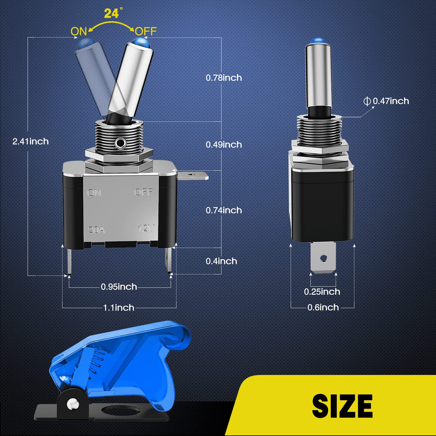 Foto 2 | Interruptor De Palanca Nilight Led 12 V, Luz Azul, 20 A Spst, 5 Unidades - Venta Internacional.