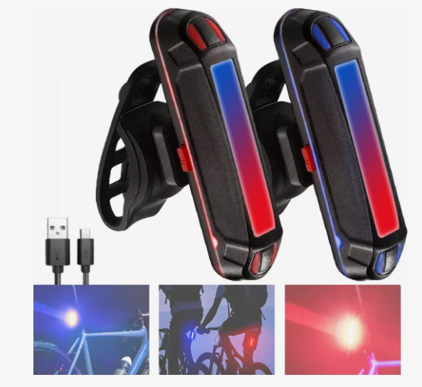 Foto 2 pulgar | 2pz Luces Usb Recargable Led Estrobo Para Bicicleta 5 Modos