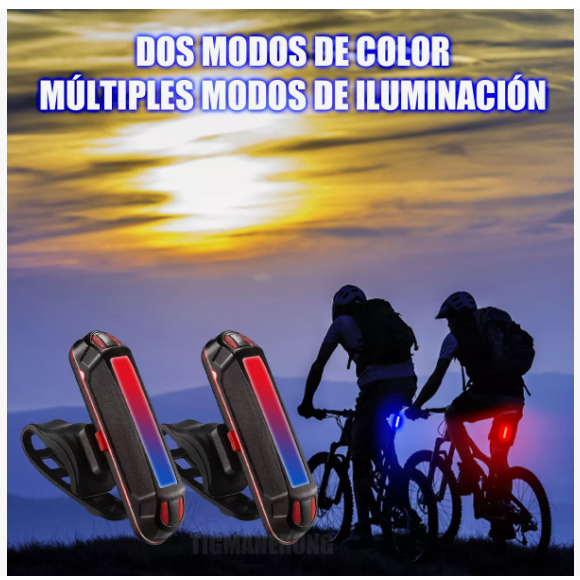 Foto 4 pulgar | 2pz Luces Usb Recargable Led Estrobo Para Bicicleta 5 Modos