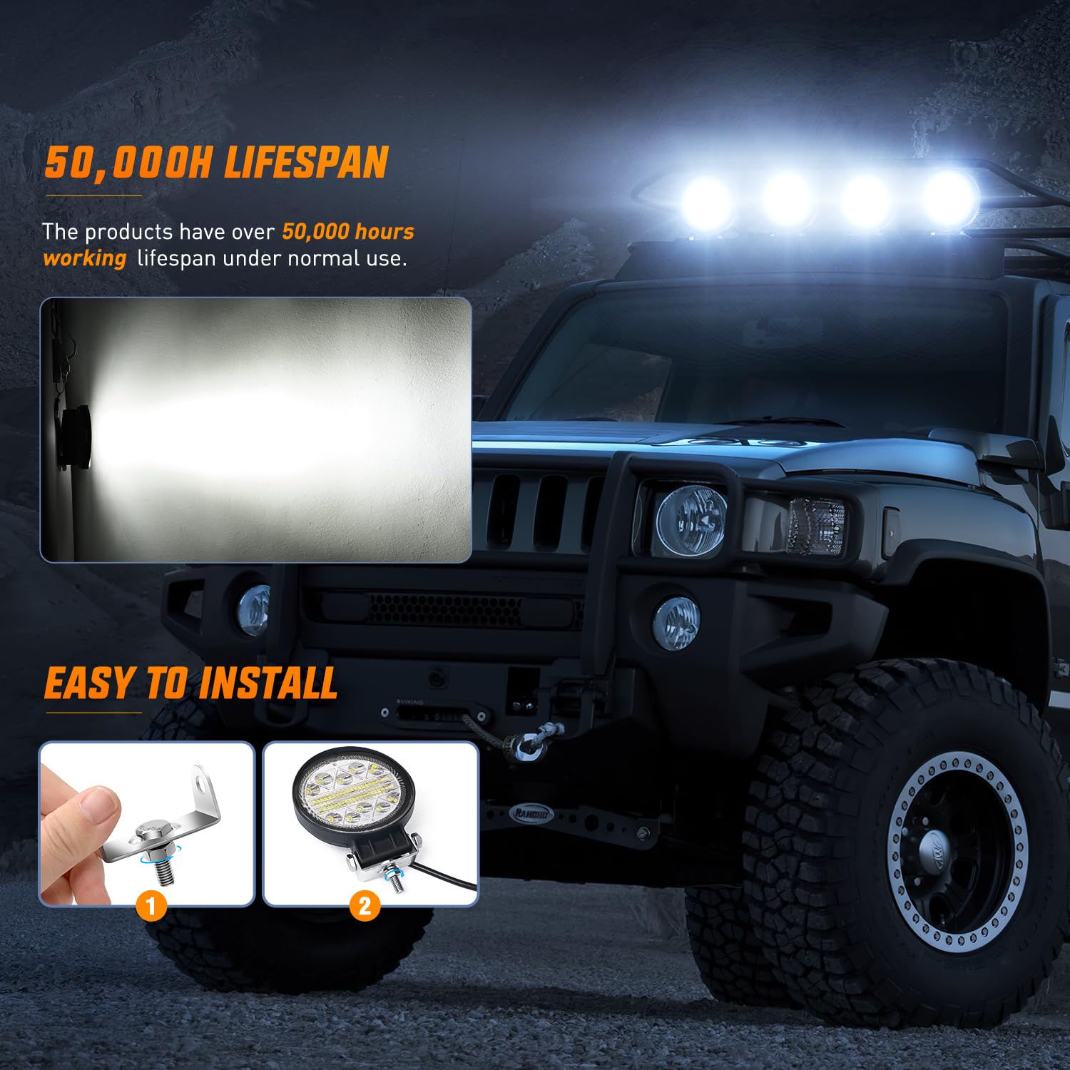 Foto 6 | Combo Led Pods Nilight, 4.5 Pulgadas, 69 W, Redondo, Inundación, 2 Unidades - Venta Internacional.