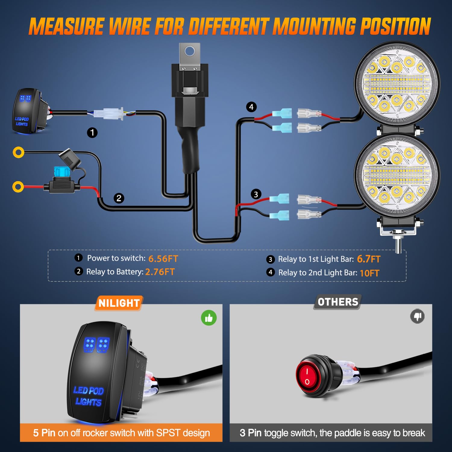 Foto 7 | Combo Led Pods Nilight, 4.5 Pulgadas, 69 W, Redondo, Inundación, 2 Unidades - Venta Internacional.