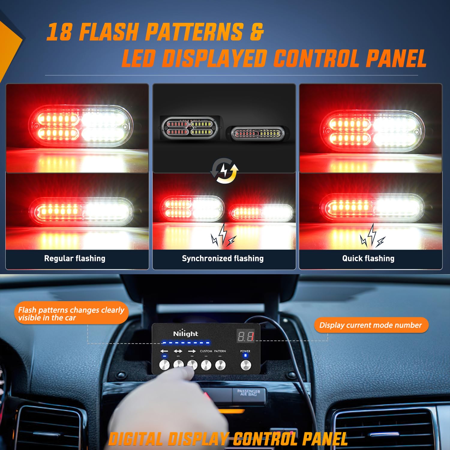 Foto 4 pulgar | Luces Estroboscópicas Nilight, 8 Unidades, Led, 12 V, 24 V, Rojo Y Blanco Para Vehículos - Venta Internacional.