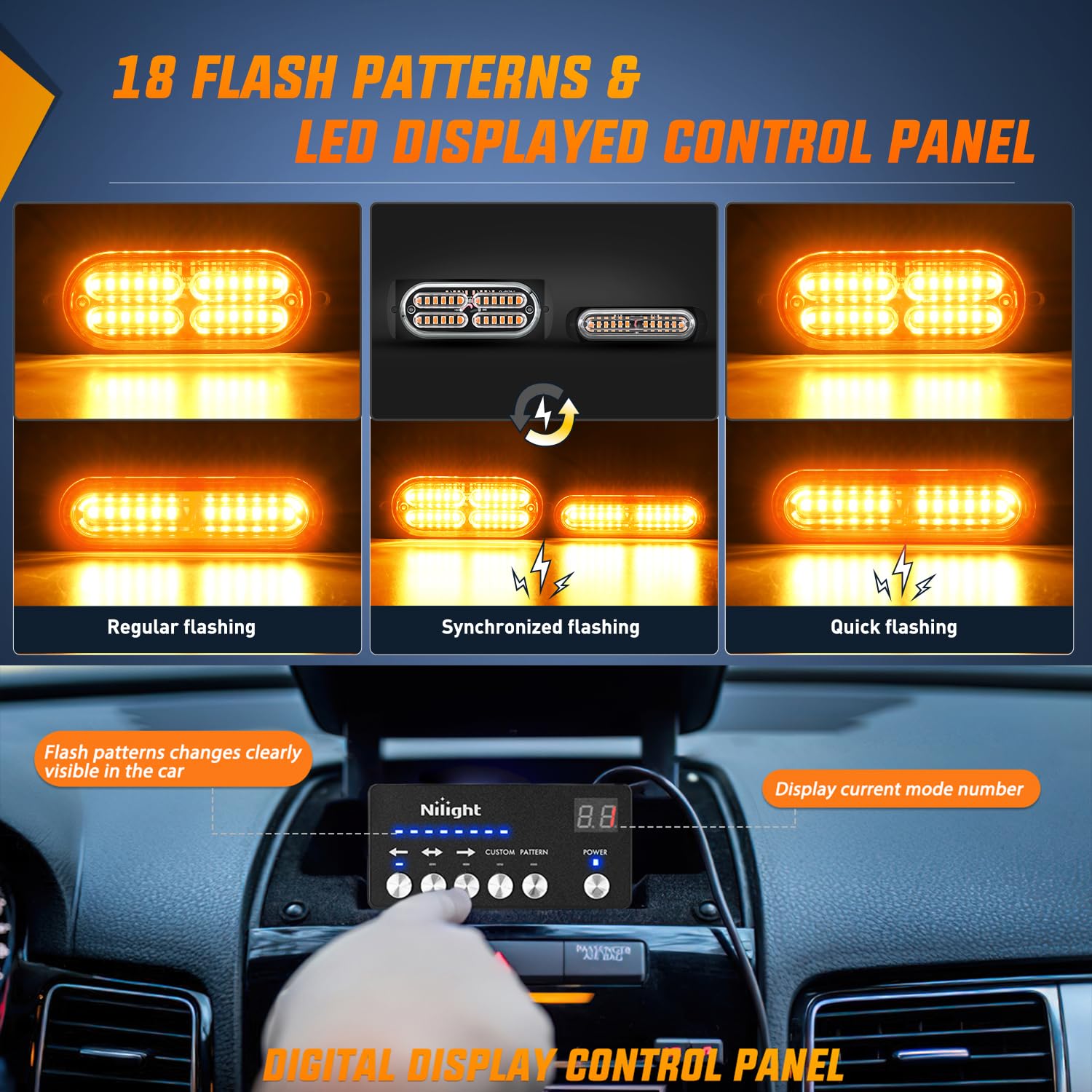 Foto 4 pulgar | Luces Estroboscópicas Nilight, 8 Unidades, Led, 12 V, 24 V, Color Ámbar, Para Vehículos - Venta Internacional.