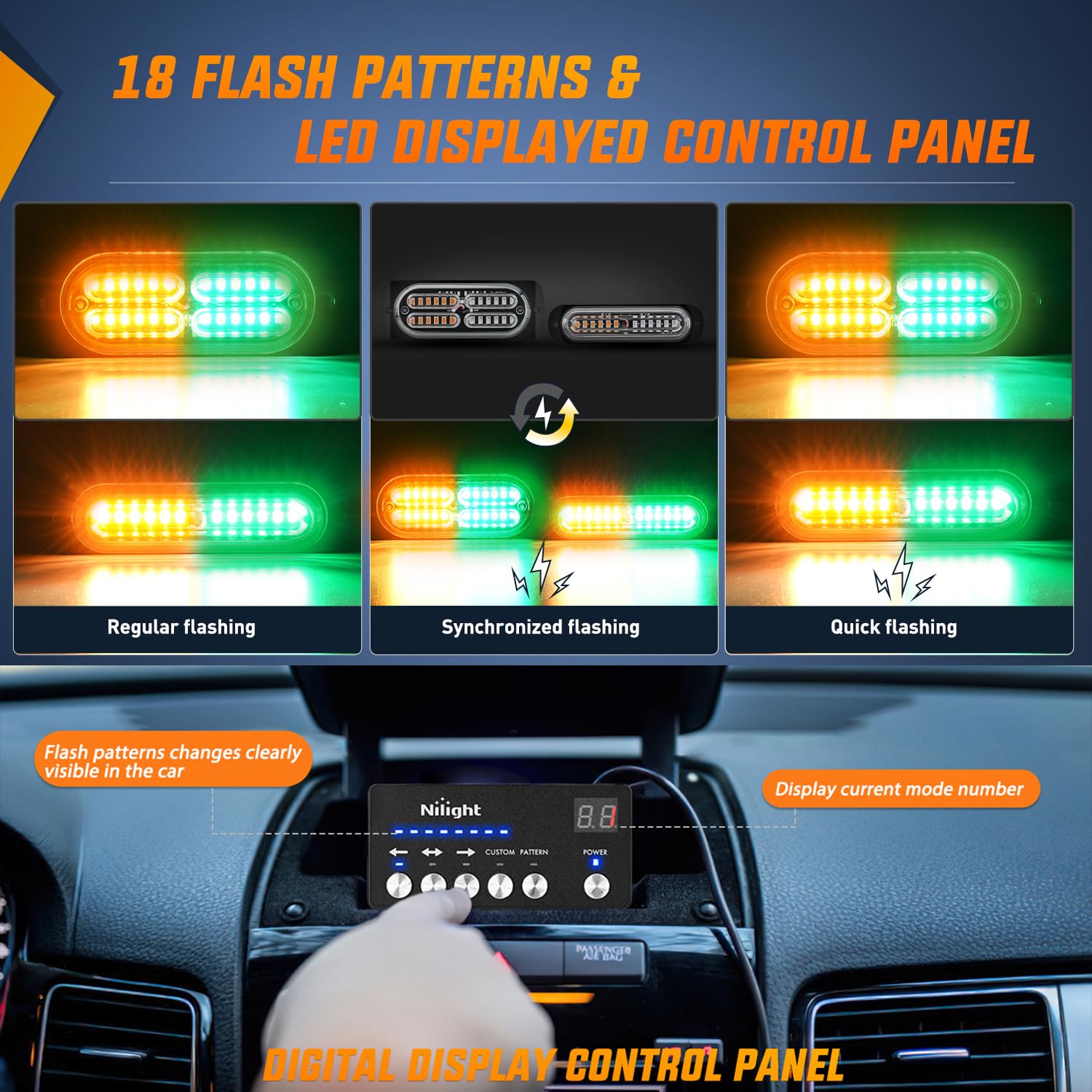 Foto 3 | Luces Estroboscópicas Nilight, 8 Unidades, Led, 12 V, 24 V, Para Vehículos, Coches Y Camiones - Venta Internacional.