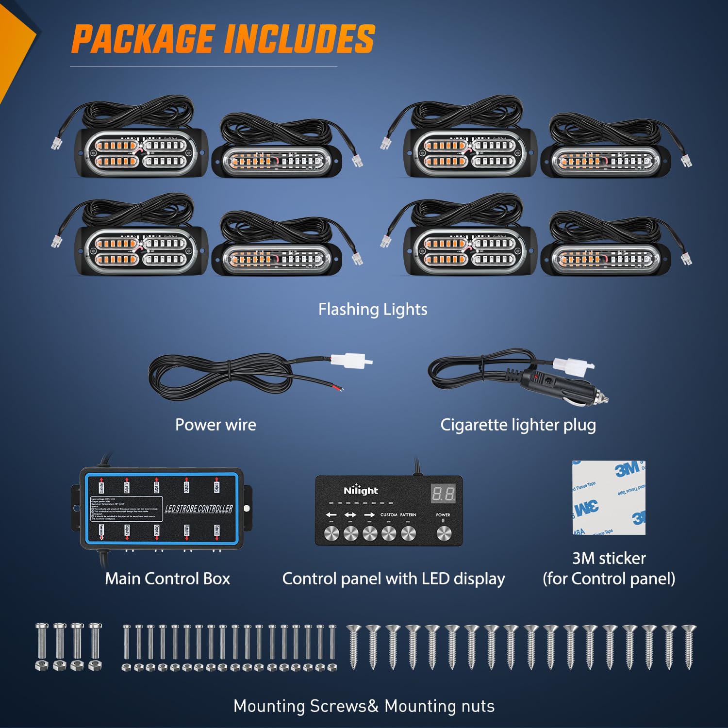 Foto 7 pulgar | Luces Estroboscópicas Nilight, 8 Unidades, Led, 12 V, 24 V, Para Vehículos, Coches Y Camiones - Venta Internacional.