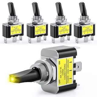 Foto 1 | Interruptor De Palanca Nilight, 5 Unidades, Encendido/apagado, 12 V, 30 A, Con Led Amarillo - Venta Internacional.