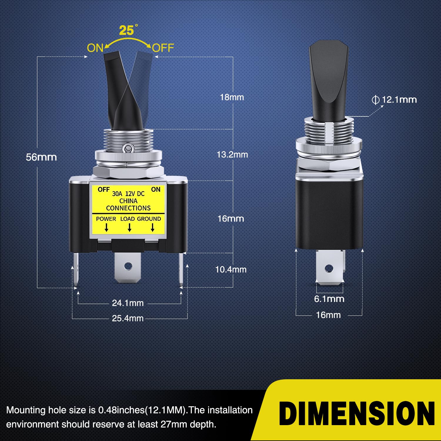 Foto 4 pulgar | Interruptor De Palanca Nilight, 5 Unidades, Encendido/apagado, 12 V, 30 A, Con Led Amarillo - Venta Internacional.