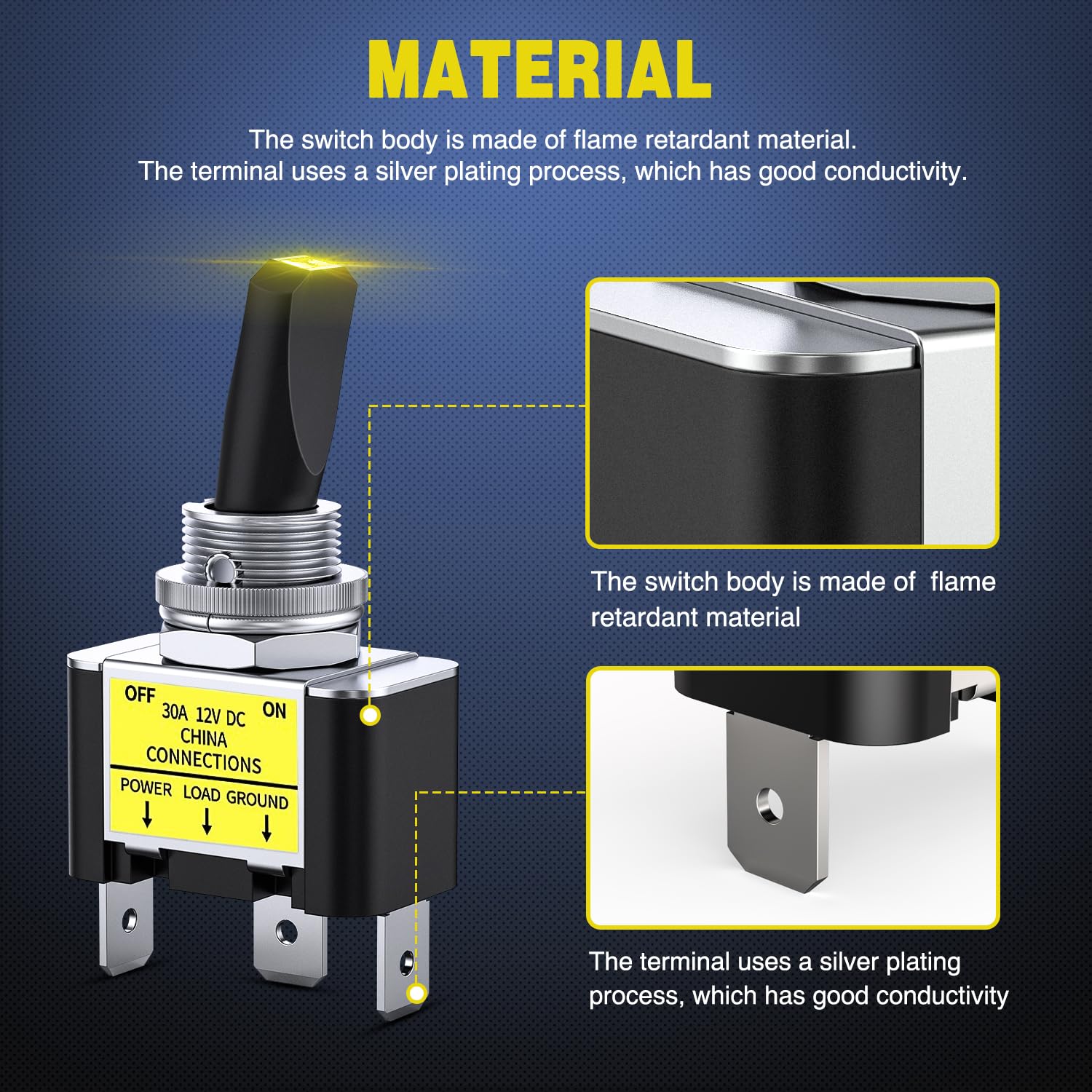Foto 5 | Interruptor De Palanca Nilight, 5 Unidades, Encendido/apagado, 12 V, 30 A, Con Led Amarillo - Venta Internacional.