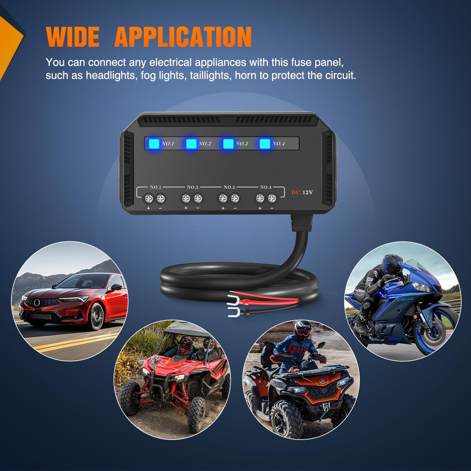 Foto 4 pulgar | Caja De Fusibles Nilight, 12 V, 20 A, Con Indicador Led, 4 Circuitos, Motocicleta - Venta Internacional.