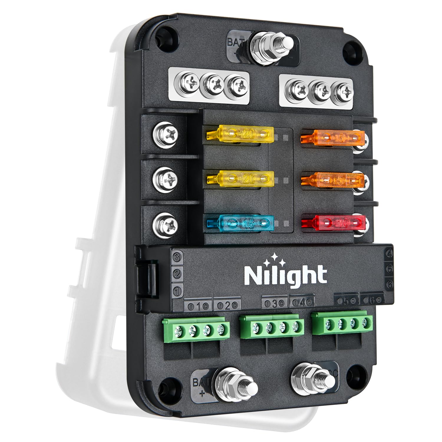 Foto 2 pulgar | Bloque De Fusibles Y Relés Nilight De 6 Vías Con Control De Corriente, 12 V, Resistente Al Agua - Venta Internacional.
