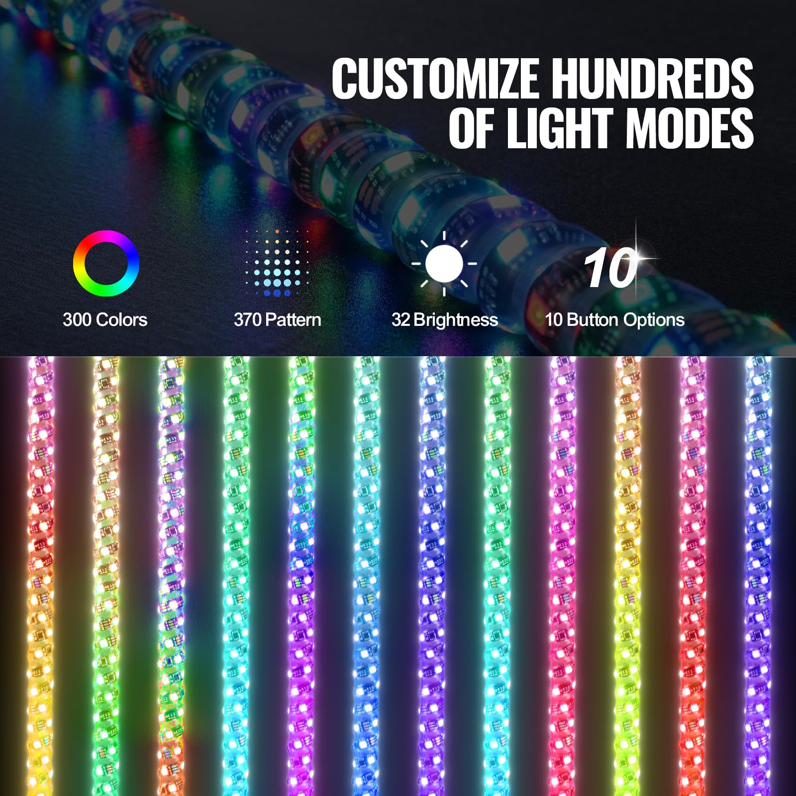 Foto 5 pulgar | Whip Light Vevor De 4 Pies Con Base De Resorte, Rgb Chasing Para Utv - Venta Internacional.