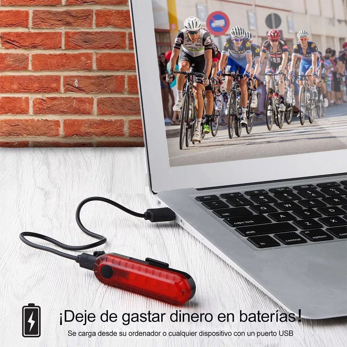 Foto 5 pulgar | 4pz Luces Usb Recargable Belug Led Estrobo Para Bicicleta 4 Modos Negro