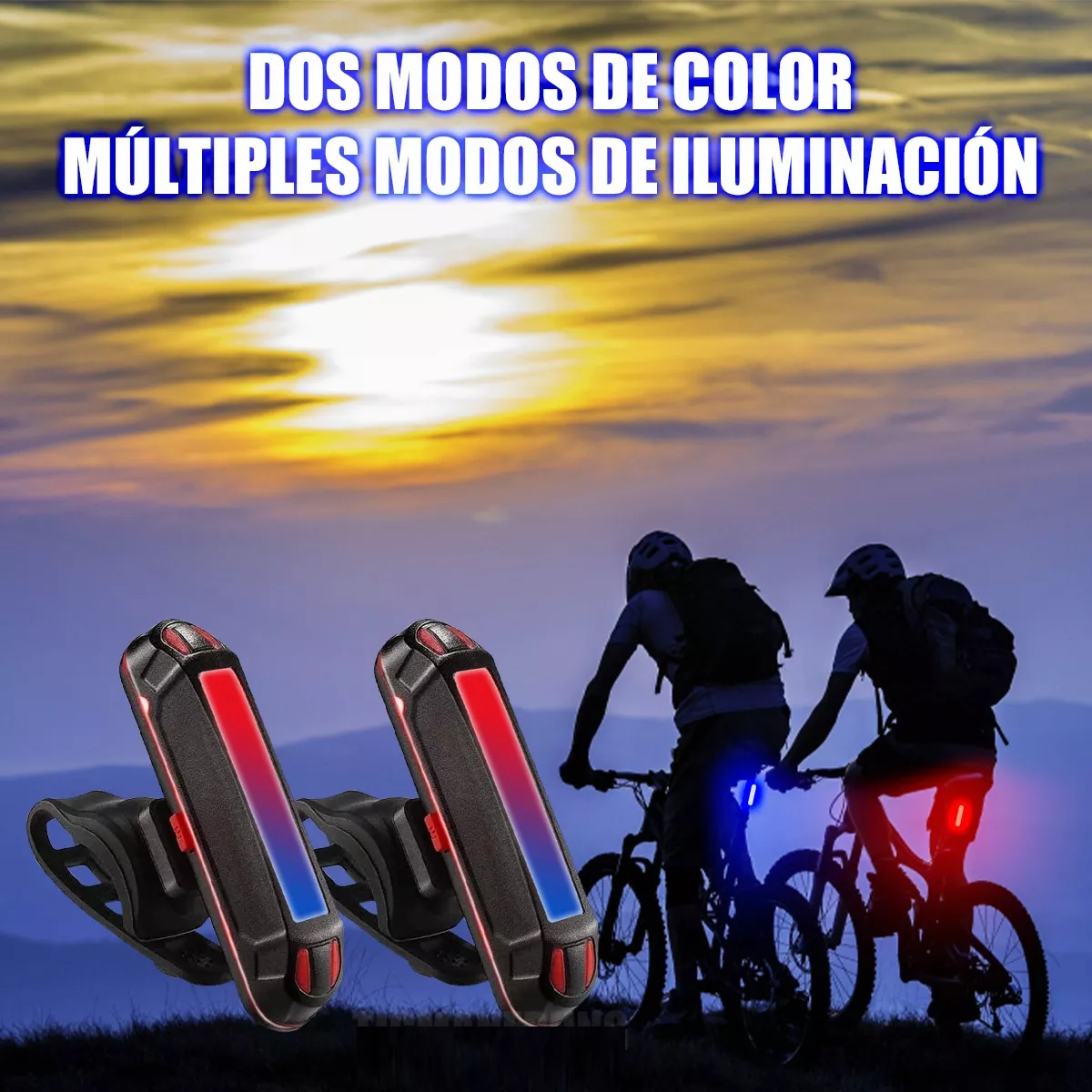 Foto 4 pulgar | 2pz Luces Usb Belug Recargable Led Estrobo Para Bicicleta 5 Modos Negro