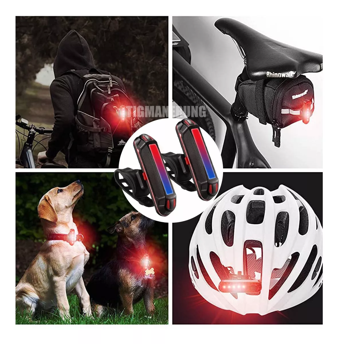 Foto 6 pulgar | 2pz Luces Usb Belug Recargable Led Estrobo Para Bicicleta 5 Modos Negro
