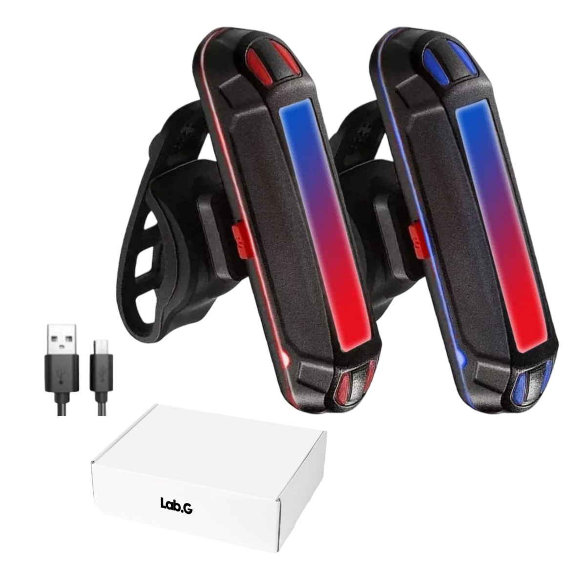 Foto 1 | 2pz Luces Usb Lab.g Recargable Led Estrobo Para Bicicleta 5 Modos Negro