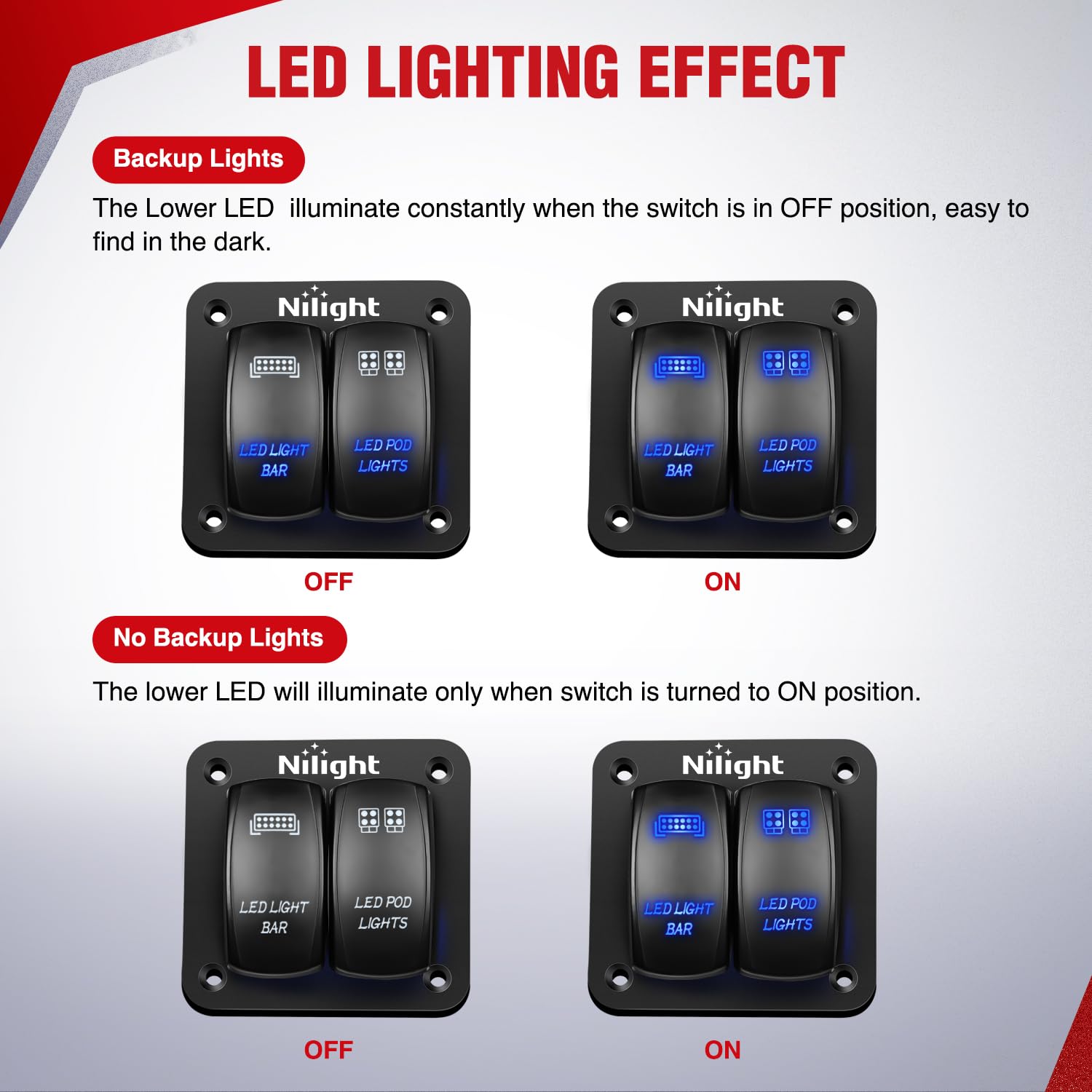 Foto 6 | Kit De Arnés De Cableado Nilight, Barra De Luz Led, 12 V, Interruptor De 2 Bandas - Venta Internacional.