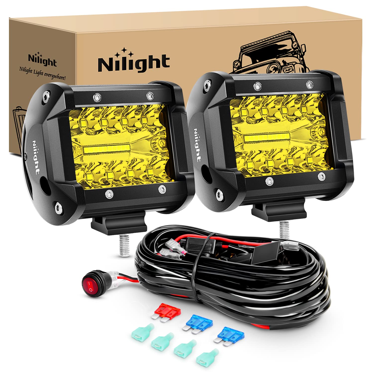 Foto 2 pulgar | Faros Antiniebla Nilight, Cápsulas Led Amarillas De 4 Pulgadas, 60 W, Para Todo Terreno - Venta Internacional.