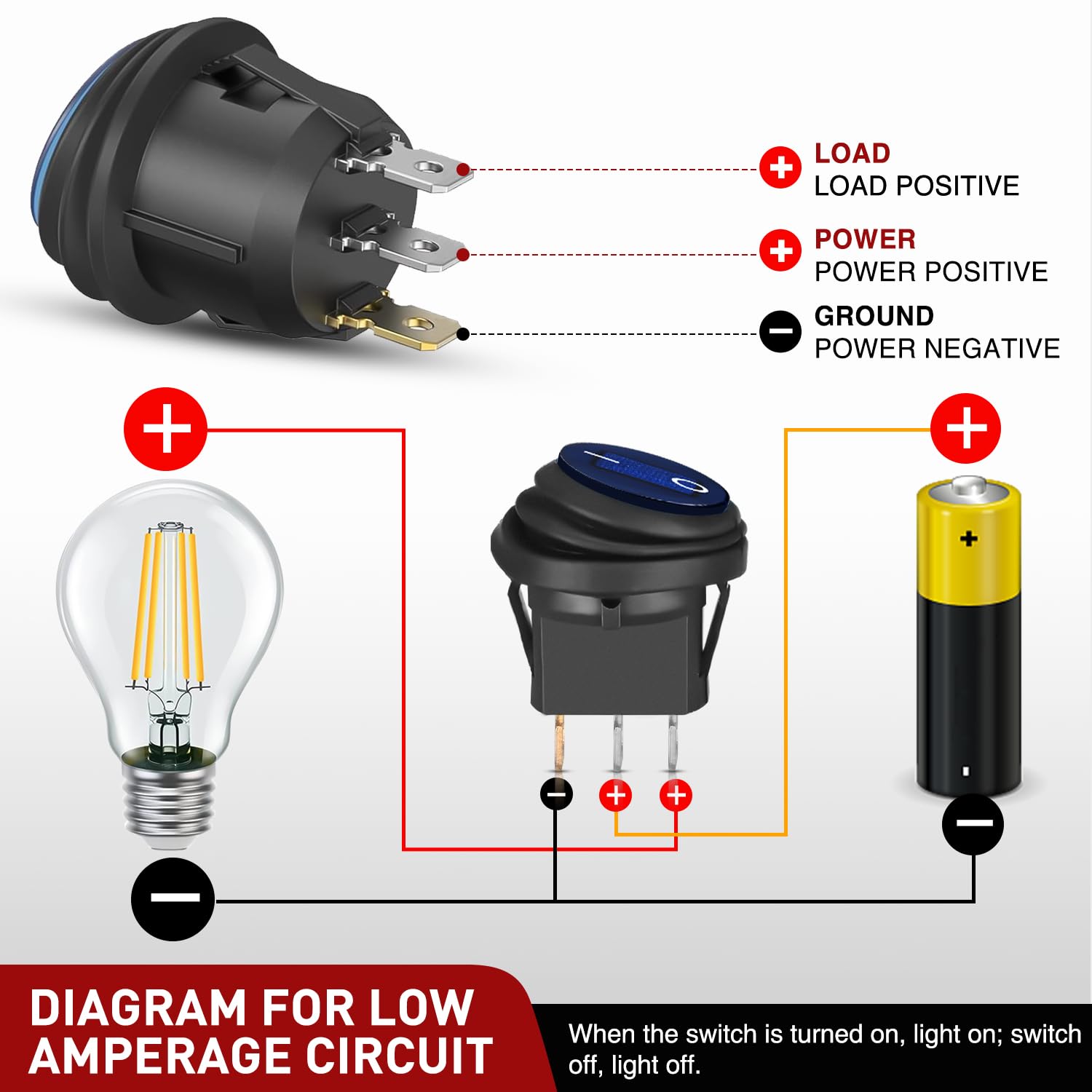 Foto 7 pulgar | Switch Nilight, Balancín Redondo, Impermeable, Led, 12 V, 20 A - Venta Internacional.