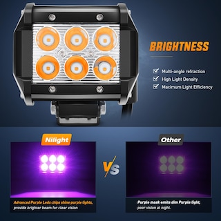 Foto 3 | Pods De Luz Led Nilight, Haz Puntual Morado De 4 Pulgadas, 18 W, 12 V/24 V - Venta Internacional.