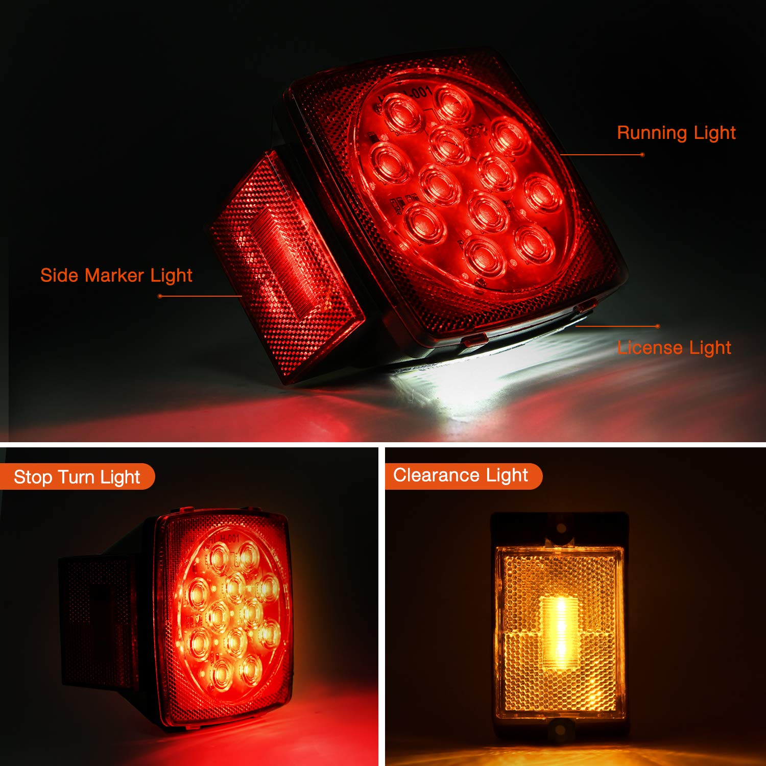 Foto 4 pulgar | Kit De Luces Led Sumergibles Nilight Square Ip68 12 V Para Remolque - Venta Internacional.