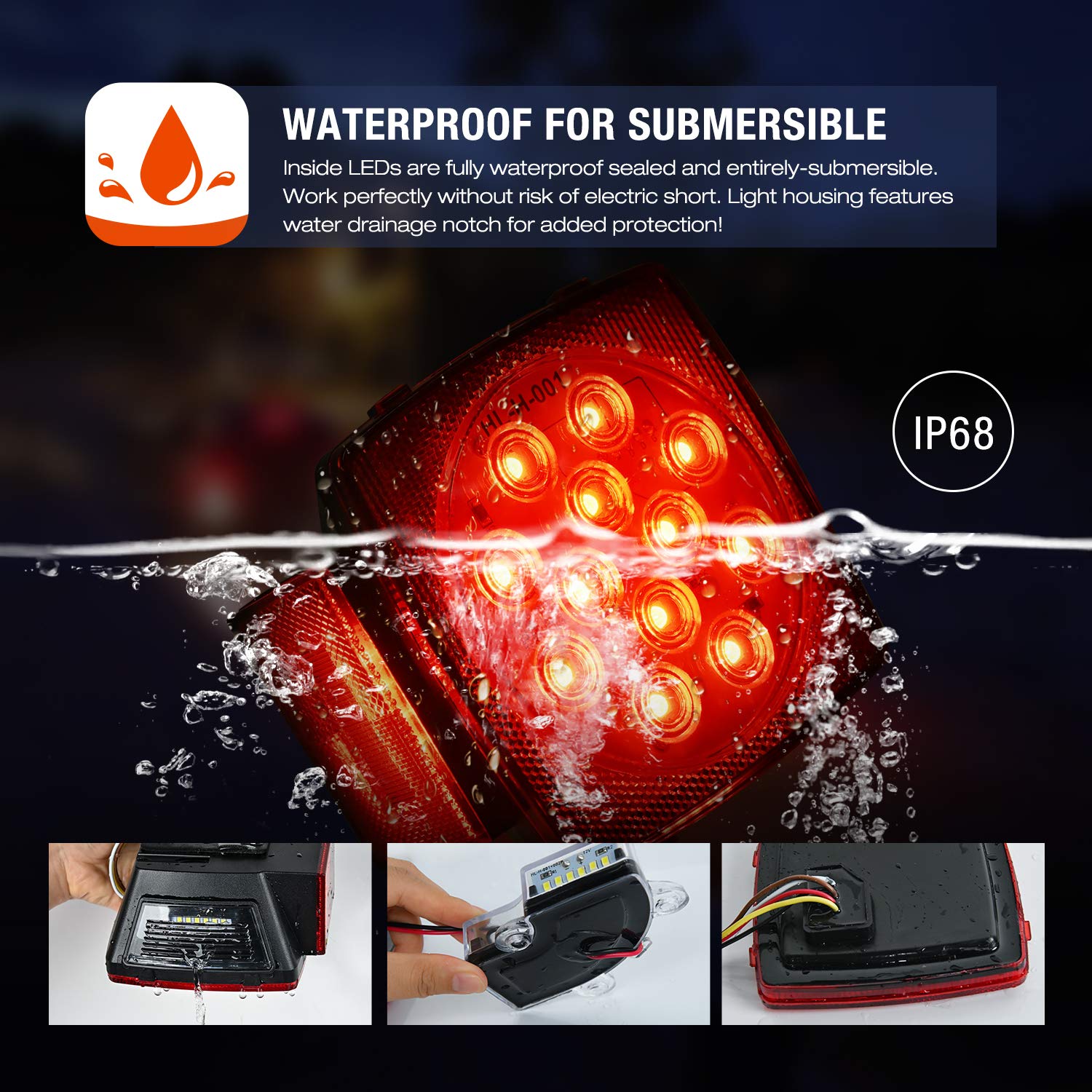 Foto 5 | Kit De Luces Led Sumergibles Nilight Square Ip68 12 V Para Remolque - Venta Internacional.