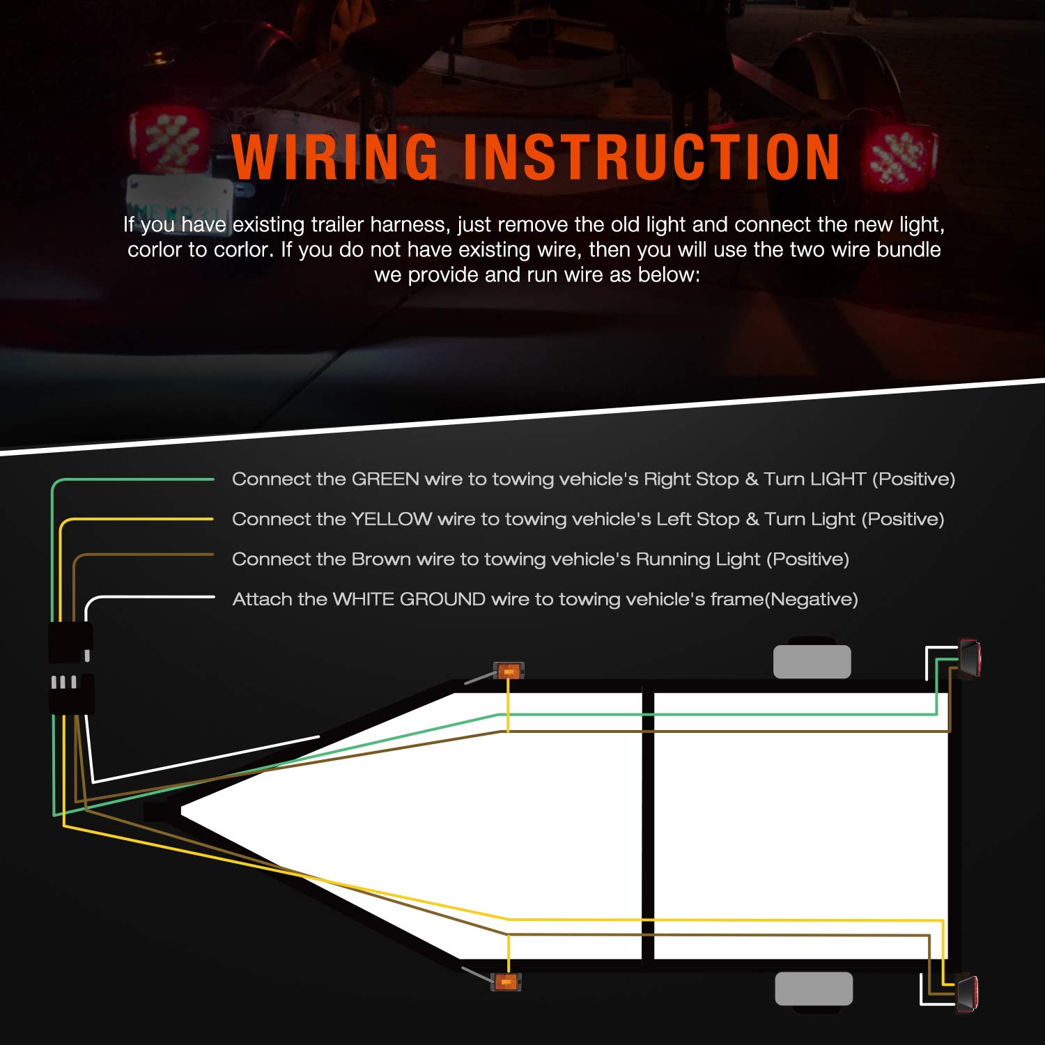 Foto 7 pulgar | Kit De Luces Led Sumergibles Nilight Square Ip68 12 V Para Remolque - Venta Internacional.